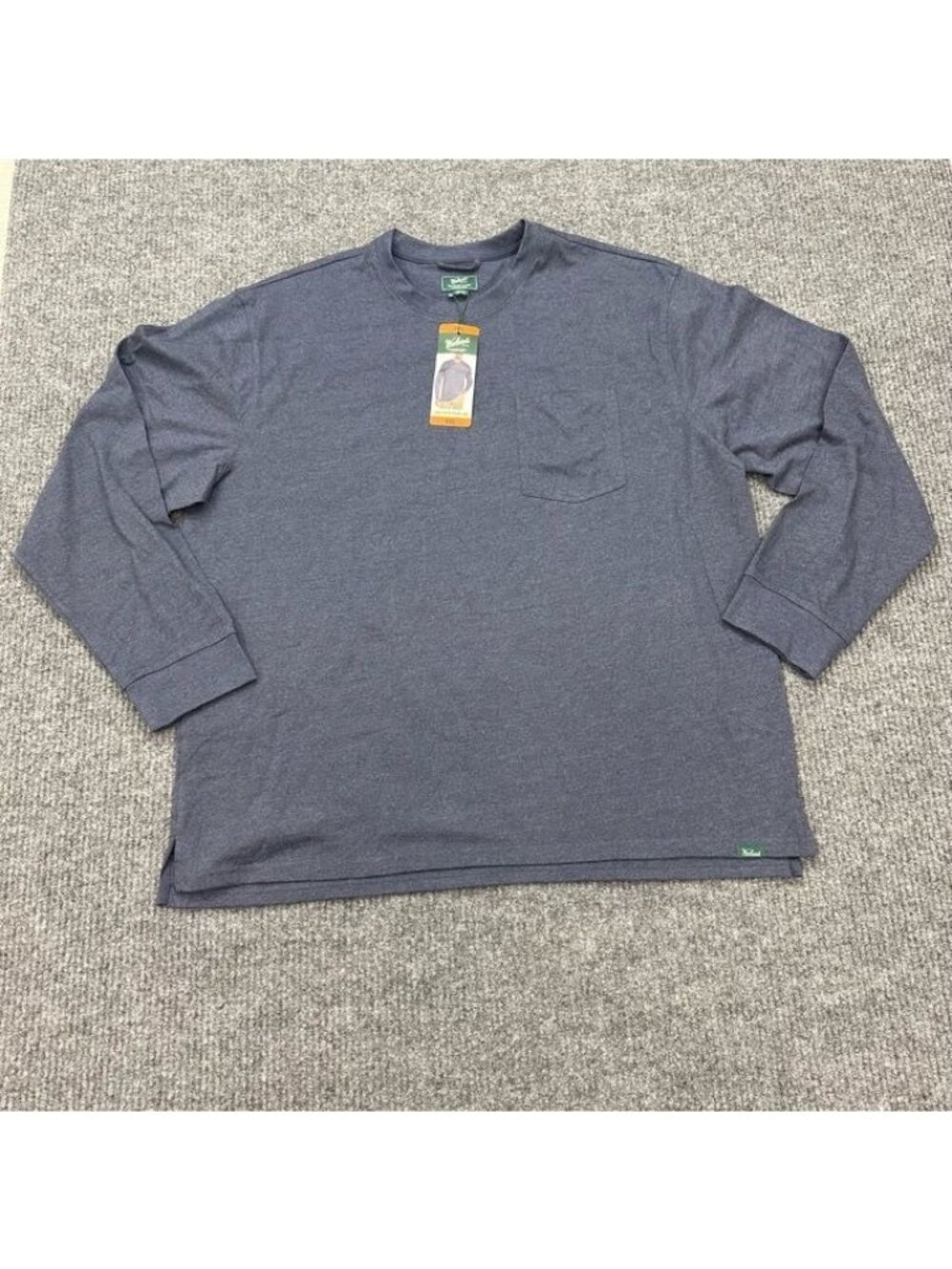 Woolrich Blue Long Sleeve Pocket Tee Crew Neck Shirt Cotton Blend Mens XXL NEW